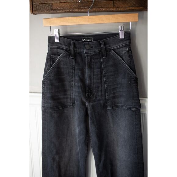 MOTHER The Patch Maven Sneak Jeans Not Today Satan 24 NEW - Picture 3 of 5